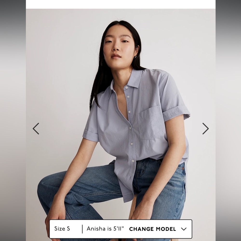 NWT cotton short sleeved button down